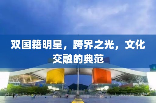 双国籍明星，跨界之光，文化交融的典范