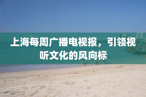上海每周广播电视报，引领视听文化的风向标