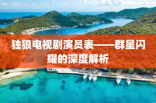 独狼电视剧演员表——群星闪耀的深度解析