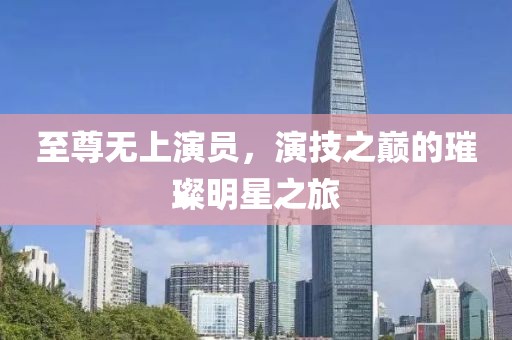 至尊无上演员，演技之巅的璀璨明星之旅