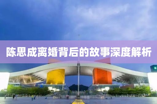 陈思成离婚背后的故事深度解析