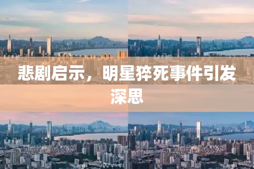 悲剧启示，明星猝死事件引发深思
