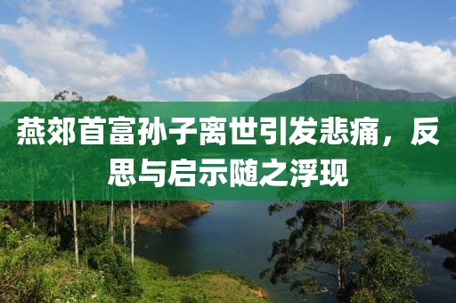 燕郊首富孙子离世引发悲痛，反思与启示随之浮现