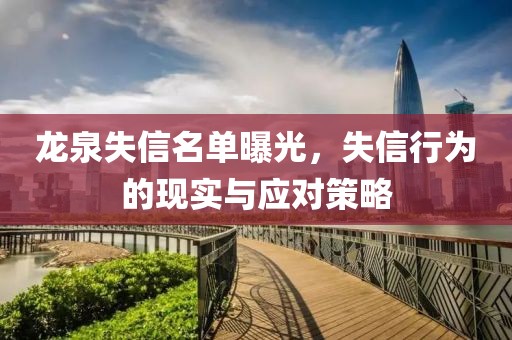 龙泉失信名单曝光，失信行为的现实与应对策略