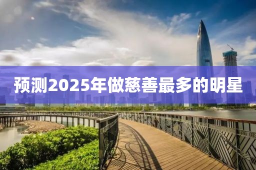 预测2025年做慈善最多的明星