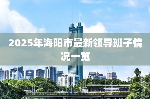 2025年海阳市最新领导班子情况一览