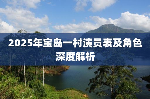 2025年宝岛一村演员表及角色深度解析