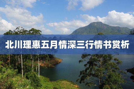 北川理惠五月情深三行情书赏析