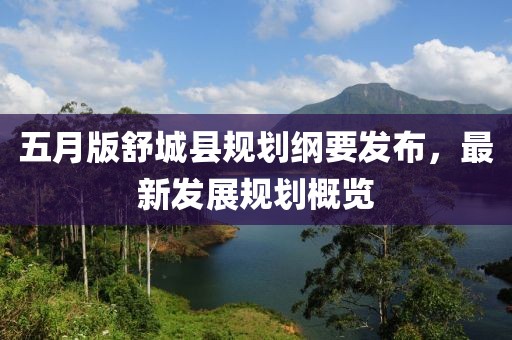 五月版舒城县规划纲要发布，最新发展规划概览
