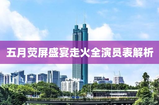 五月荧屏盛宴走火全演员表解析