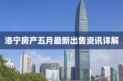 洛宁房产五月最新出售资讯详解
