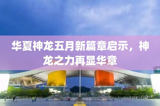 华夏神龙五月新篇章启示，神龙之力再显华章