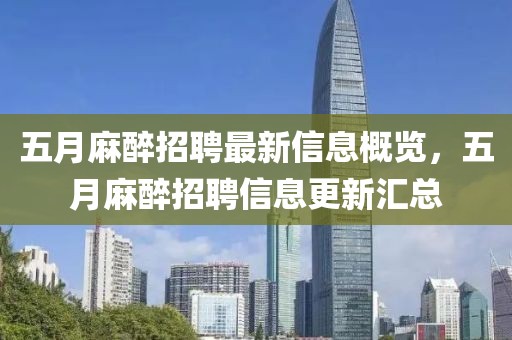 五月麻醉招聘最新信息概览，五月麻醉招聘信息更新汇总