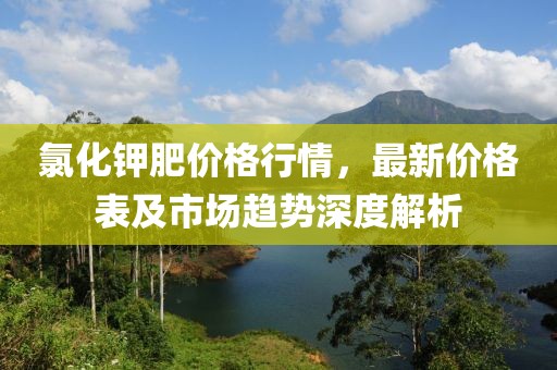 氯化钾肥价格行情，最新价格表及市场趋势深度解析