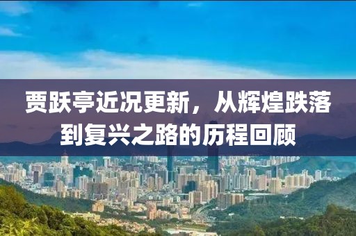 贾跃亭近况更新，从辉煌跌落到复兴之路的历程回顾